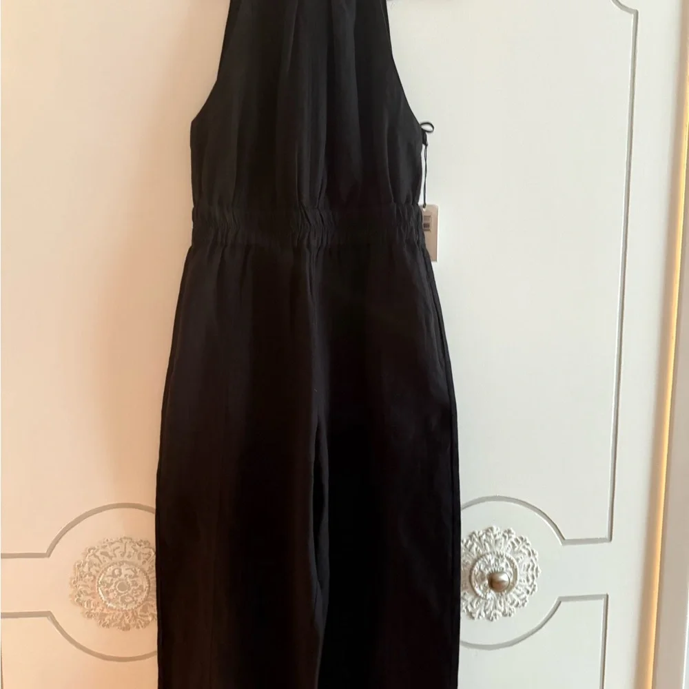 NWT Apiece Apart New Archer Jumpsuit in Black Linen & Organic Cotton Blend - Picture 11 of 13